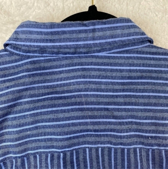Vintage Haband Men's 2X  Western Pearl Snap Blue Striped Shirt Lightweight EUC - Picture 8 of 12